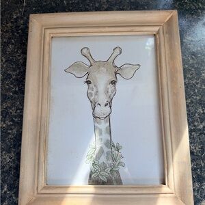 Rustic Tan Giraffe Framed Art